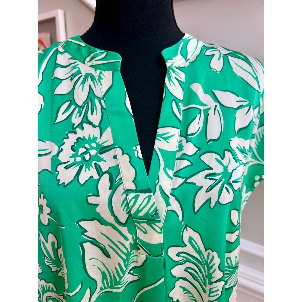 🌿 Rachel Roy Green & White Floral Blouse | Size XL | NWT - Picture 2 of 6